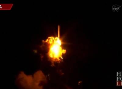 rocket giant nasa launched explodes fireball into mining explosion asteroid took also spacecraft